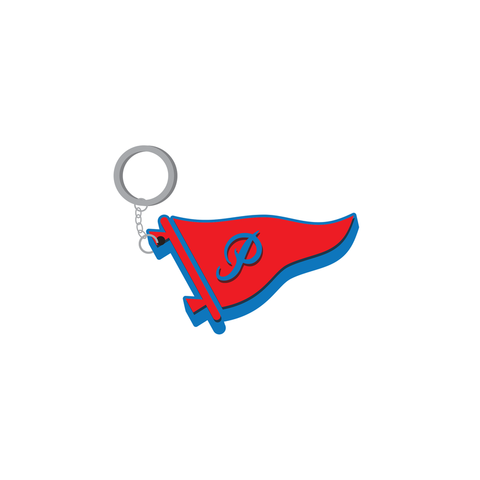 Primitive Skateboard Pennant 3D Rubber Keychain Red