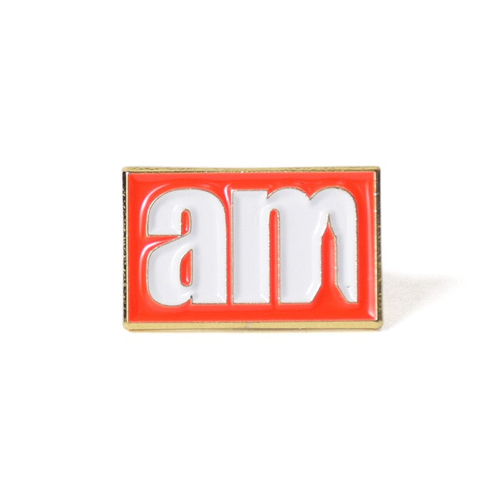 AM Aftermidnight NYC Metal Square AM Logo Pin red