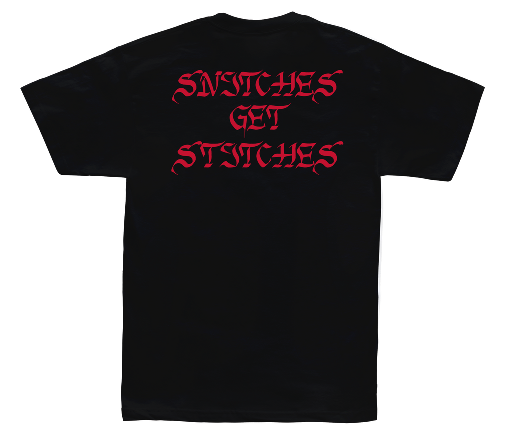 Deadline Snitches Get Stitches S/S Tee Black