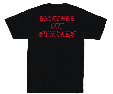 Deadline Snitches Get Stitches S/S Tee Black