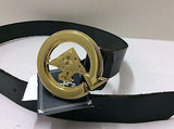 Lifted Research Group (L-R-G) Black Leather Belt With Gold Color Buckle Size Small