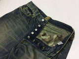 Green Cotton Six Pocket Denim Jean Blue