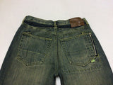 Green Cotton Six Pocket Denim Jean Blue