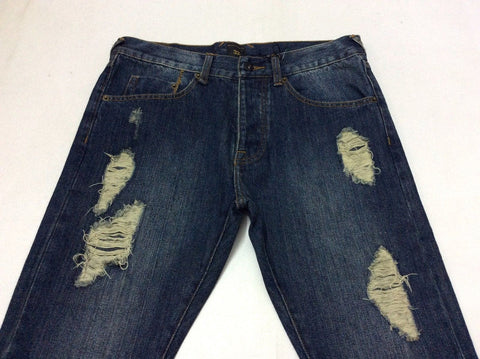 10 Deep Damage Slim Slim Dark Repair Denim Jean Style # (41TD2021)