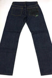 Green Five Pocket Red Line Denim Jean Navy